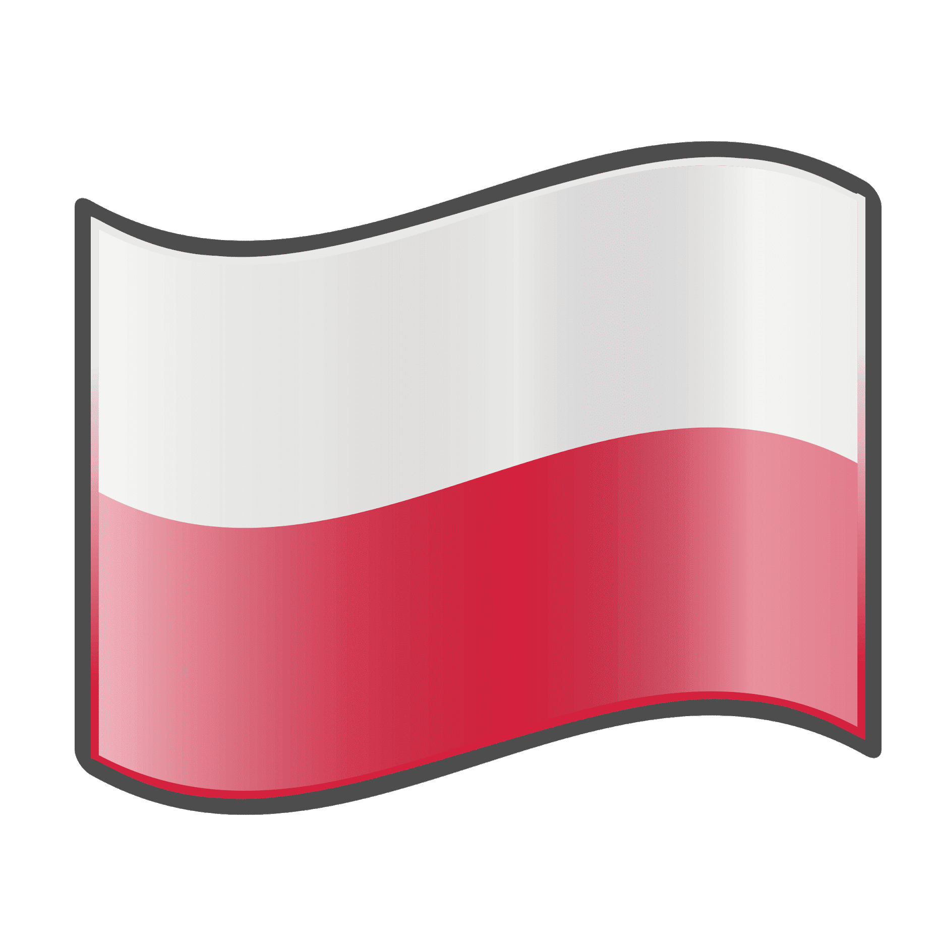 Polish flag waving in the wind flagpng.com